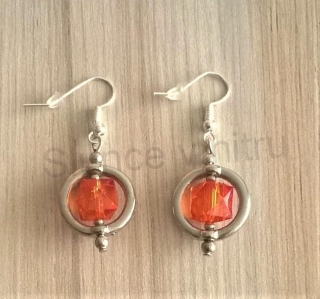 Náušnice kostka v kruhu (BB365)