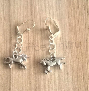 Dlouhé visací náušnice jednorožec (BB367)