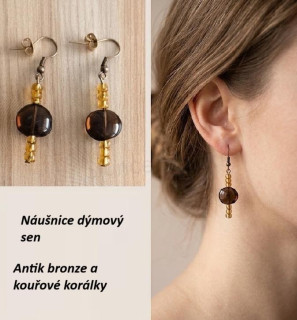 Dlouhé medové visací náušnice (BB375)