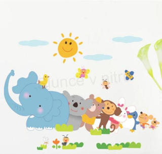3D Dětská Samolepicí tapeta Veselá zvzvířátka ířátka (E194)