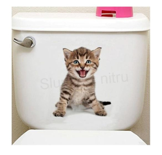 3D Samolepící dekorace roztomilé kotě (E186)