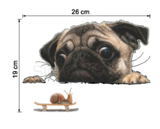 3D Samolepící dekorace roztomilé štěně (E188)