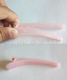 Spona, pineta do vlasů se zoubky čirá růžová (H23)