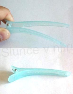 Spona, pineta do vlasů se zoubky čirá tyrkysová modrá (H23)