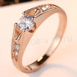 Pozlacený prsten se zirkony CZ 0,5 ct (BP231)