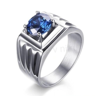 Pánský prsten se zirkonem z nerez oceli (BP235)
