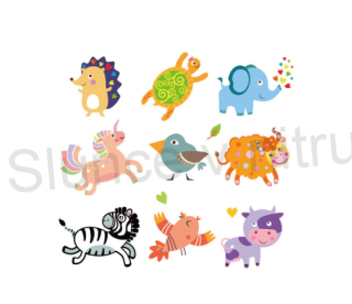 Nášivka spousta zvířátek (C386)