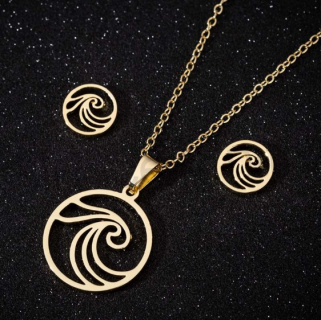 Souprava šperků z chirurgické oceli Vlna (BS51)