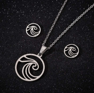 Souprava šperků z chirurgické oceli Vlna (BS52)