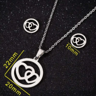 Souprava šperků z chirurgické oceli srdce (BS62)