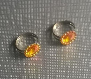 Nastavitelný dětský prsten kytička oranžová (BP118)