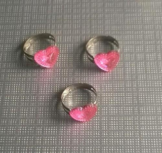 Nastavitelný dětský prsten srdce růžový (BP119)