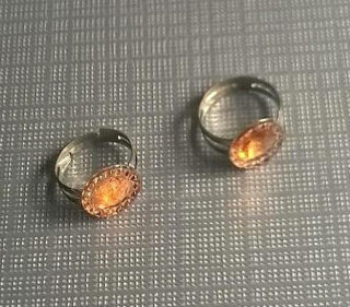 Nastavitelný dětský prsten kytička světle oranžová (BP160)