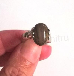 Minerální prsten s tygřím okem postříbřeno (X287)