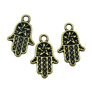 Přívěsek Ruka Fatimy, hamsa - starobronz 16 x 10 mm (AA35)