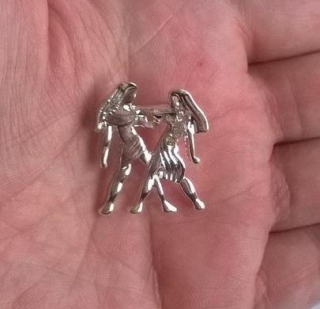 Brož se zirkonovými kamínky Znamení Blíženci (HB86)