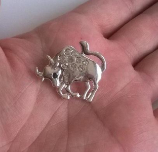 Brož se zirkonovými kamínky Znamení Býk (HB86)