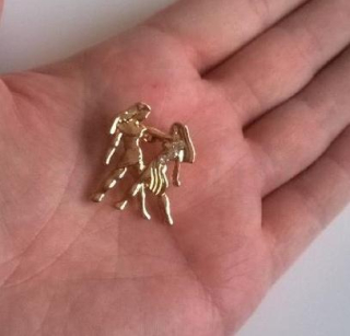 Brož se zirkonovými kamínky Znamení Blíženci (HB87)