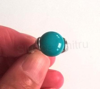 Minerální prsten s tyrkenitem postříbřeno (X293)