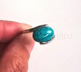 Minerální prsten tyrkys velikost 61 (X298)