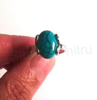 Minerální pokovený prsten tyrkys (X307)