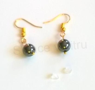 Minerální pozlacené náušnice Hematidové (X327)