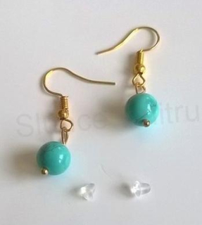 Minerální pozlacené náušnice Tyrkenitové (X340)