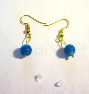 Minerální pozlacené náušnice Achátové Dračí 8 x 8 mm (X343)