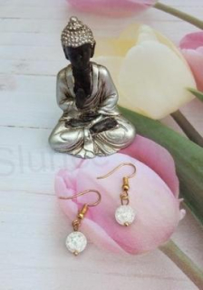 Minerální pozlacené náušnice Křišťálové Práskané (X346)