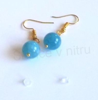 Minerální pozlacené náušnice Chalcedonové (X359)