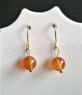 Minerální pozlacené náušnice Achátové 8,1 x 8,1 mm (X361)