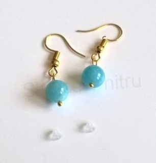 Minerální pozlacené náušnice Chalcedonové (X363)