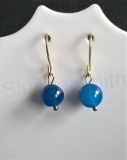 Minerální pozlacené náušnice Achátové 9 x 9 mm (X364)