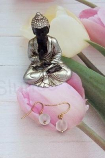 Minerální pozlacené náušnice Křišťálové Matné (X366)