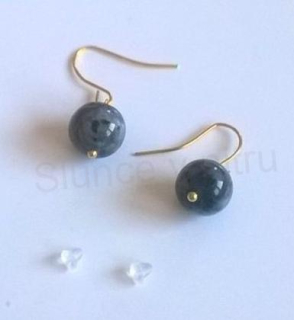 Minerální pozlacené náušnice Turmalínové (X370)