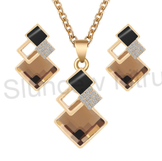 Souprava šperků pozlacená s Krystaly (BS73)