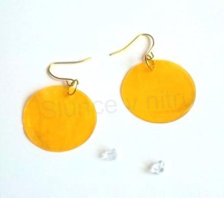 Minerální pozlacené náušnice Lasturové (X379)