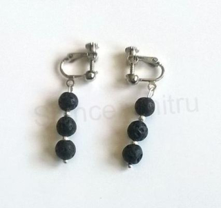 Minerální náušnice klipsy z chirurgické oceli Lávové (X385)