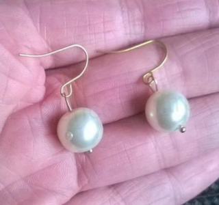 Minerální pozlacené náušnice Perlové Swarovski (X395)