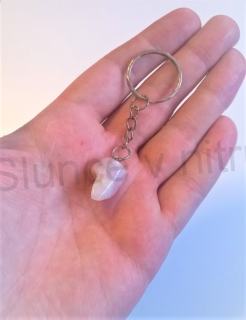 Přívěsek na klíče - minerální s růženínem (D236)