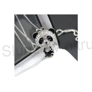 Náhrdelník z chirurgické oceli medvídek se zirkony (BD254)