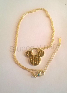 Pozlacený náhrdelník z chirurgické oceli Micky Mouse (BD255)