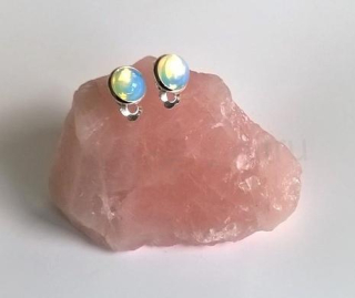 Minerální náušnice klipsy s Opálitem 16,4 x 10 mm (X409)