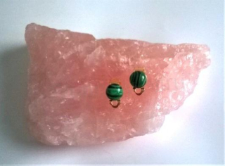 Minerální náušnice klipsy s Malachitem 17,7 x 10 mm (X411)
