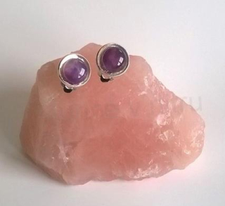 Minerální náušnice klipsy s Ametystem 10 x 10 mm (X413)