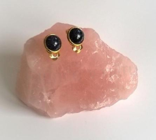 Minerální náušnice klipsy s Aventurínem 10 x 10 mm (X414)