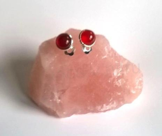 Minerální náušnice klipsy s Karneolem 16,4 x 13,4 mm (X418)