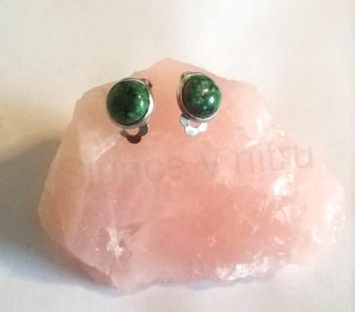 Minerální náušnice klipsy Rubín v zoisitu 16,4 x 13,4 mm (X419)