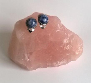 Minerální náušnice klipsy Sodalit 16,4 x 13,4 mm (X420)