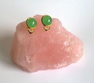 Minerální náušnice klipsy s Aventurínem 10 x 10 mm (X422)